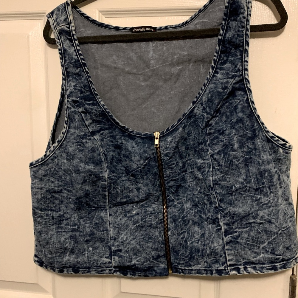 Charlotte Russe Jean cropped vest